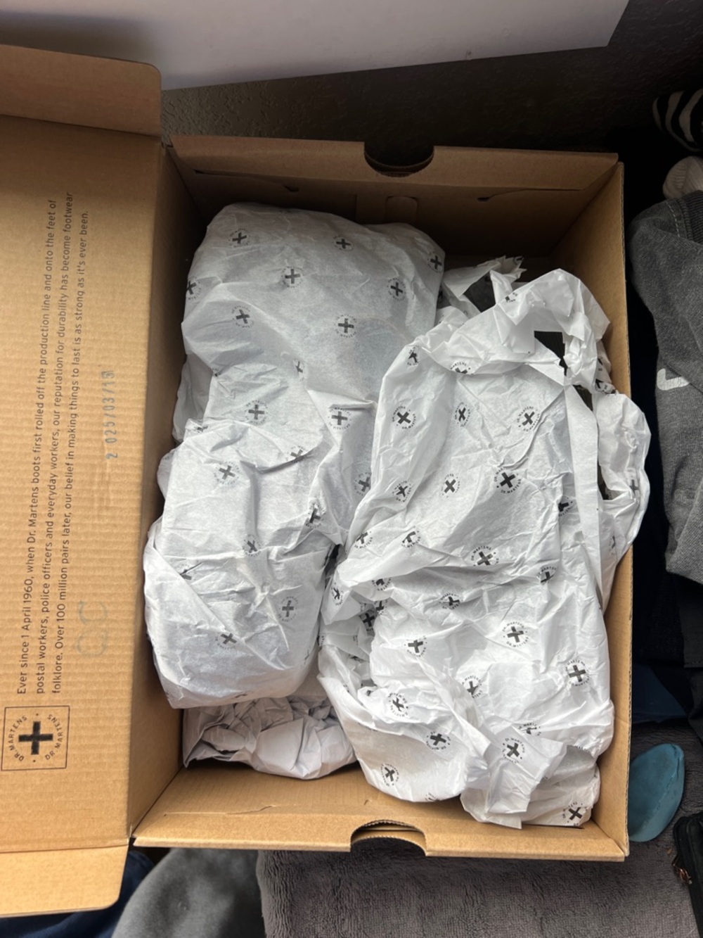 Dr. Martens Brown Leather Crazy Horse Shoes with Yellow Stitching - Picture 4 of 4